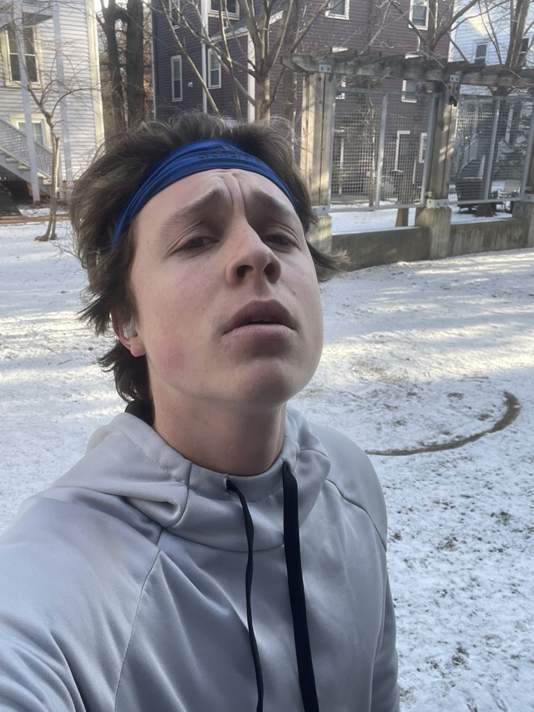 I stayed up for 24 hours running 3 miles at the start and 1 mile every subsequent hour: a marathon in a day - Bottom left image